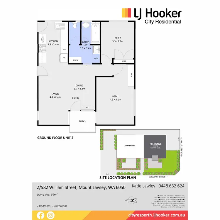 Floorplan of Homely unit listing, 2/582 William Street, Mount Lawley WA 6050