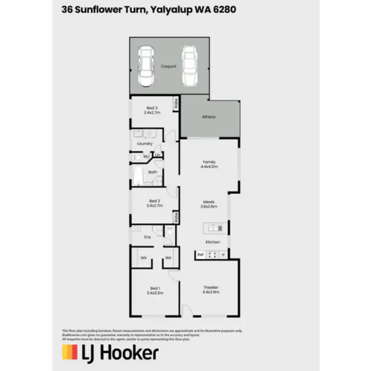 Floorplan of Homely house listing, 36 Sunflower Turn, Yalyalup WA 6280