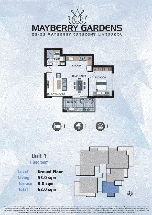 Floorplan of Homely apartment listing, 1/23-25 Mayberry Crescent, Liverpool NSW 2170