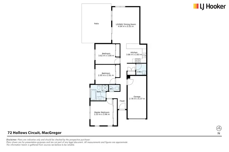 Floorplan of Homely house listing, 72 Hollows Circuit, Macgregor ACT 2615