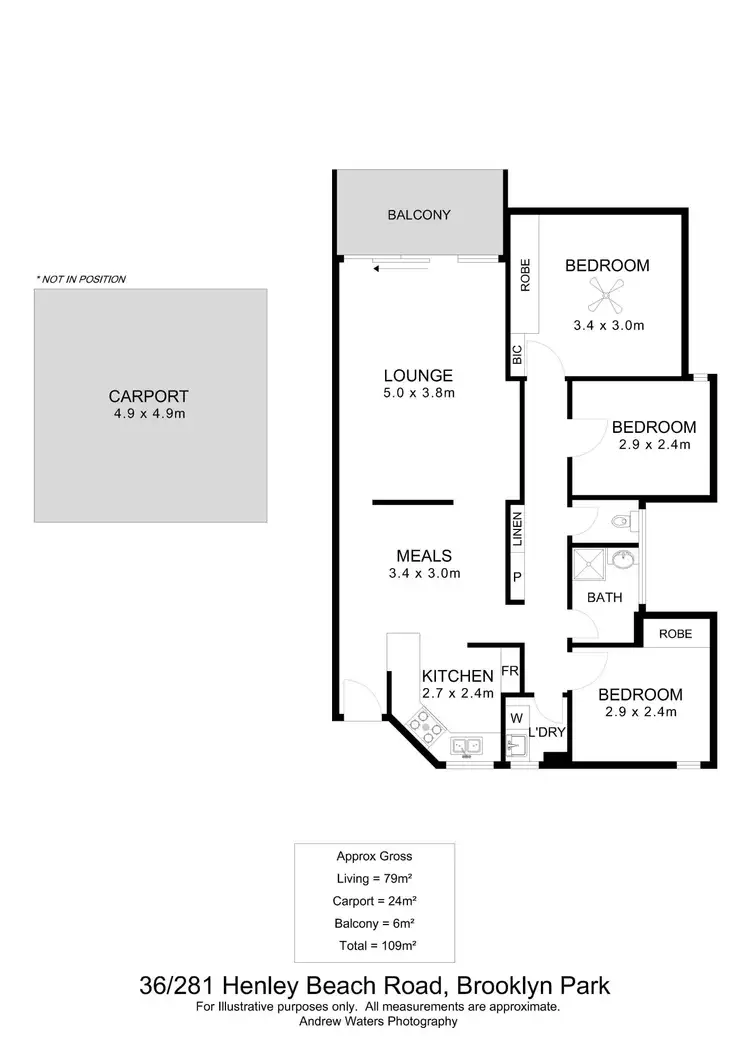 Floorplan of Homely unit listing, 36/281 Henley Beach Road, Brooklyn Park SA 5032