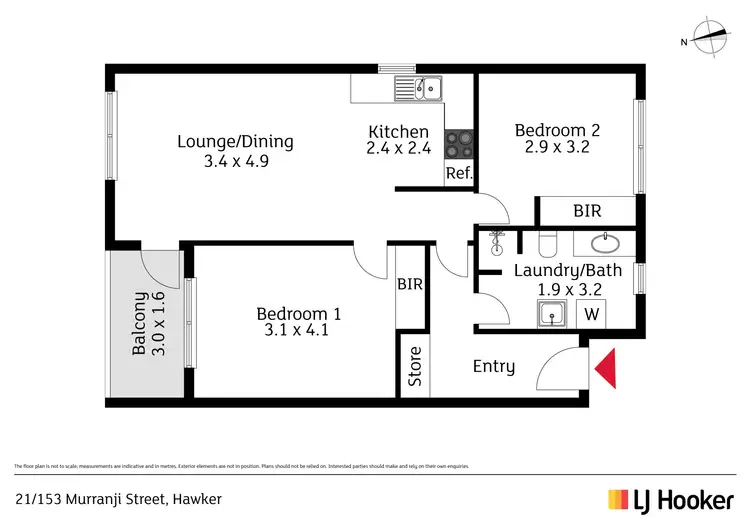 Floorplan of Homely unit listing, 21/153 Murranji Street, Hawker ACT 2614