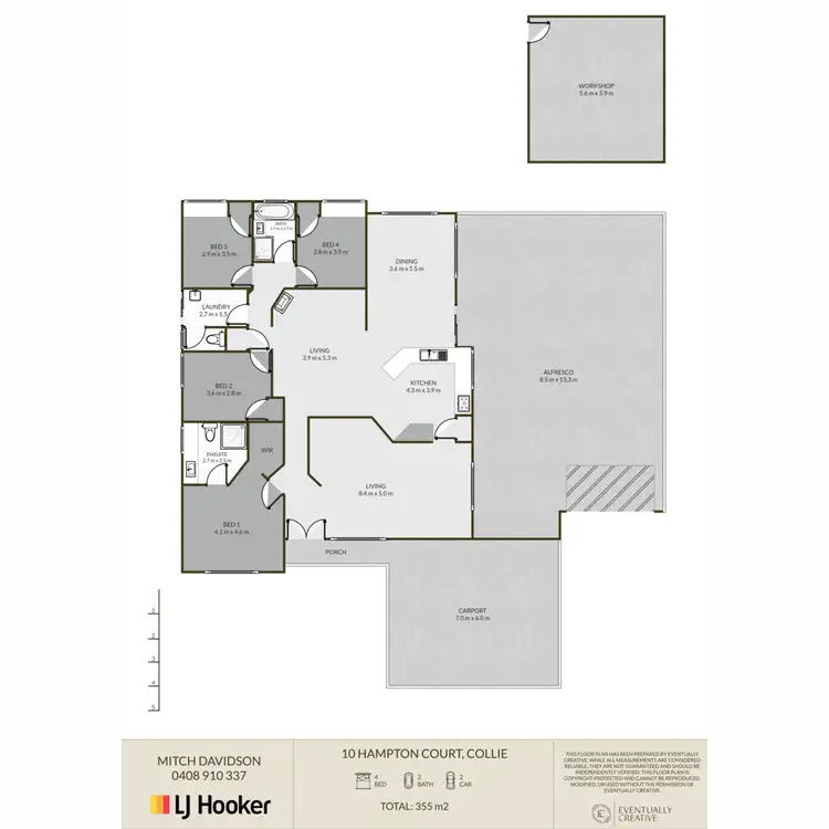 Floorplan of Homely house listing, 10 Hampton Court, Collie WA 6225