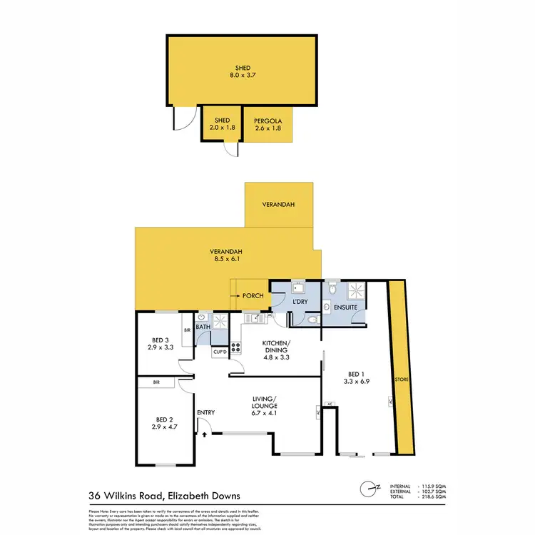 Floorplan of Homely house listing, 36 Wilkins Road, Elizabeth Downs SA 5113
