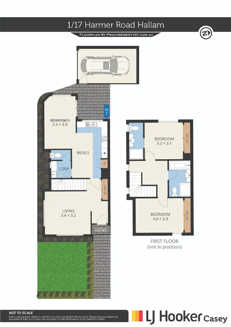 Floorplan of Homely townhouse listing, 1/17 Harmer Road, Hallam VIC 3803