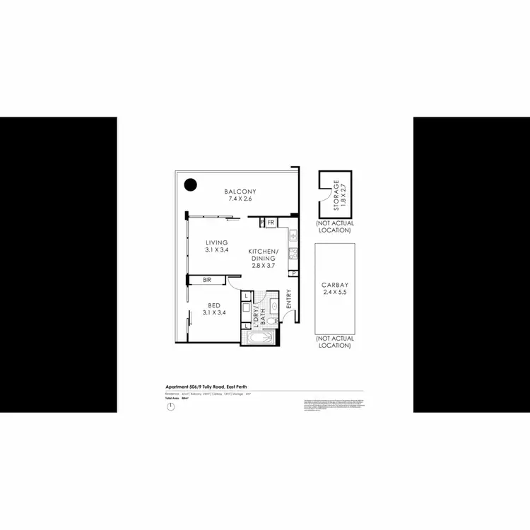 Floorplan of Homely apartment listing, 506/9 Tully Road, East Perth WA 6004