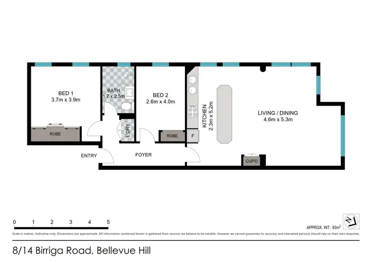 Floorplan of Homely apartment listing, 8/14 Birriga Road, Bellevue Hill NSW 2023
