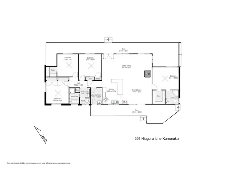 Floorplan of Homely rural property listing, 556 Niagara Lane, Candelo NSW 2550