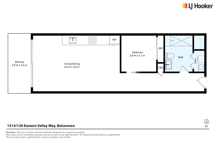 Floorplan of Homely apartment listing, 1314/120 Eastern Valley Way, Belconnen ACT 2617