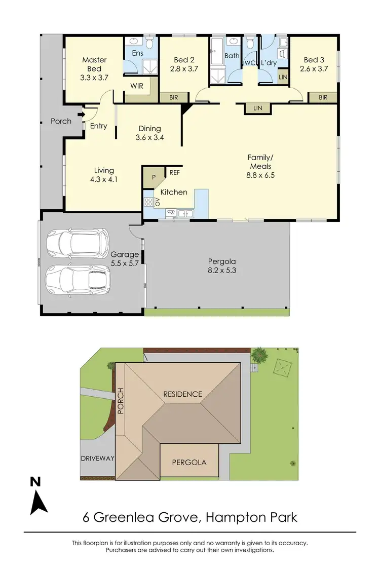 Floorplan of Homely house listing, 6 Greenlea Grove, Hampton Park VIC 3976