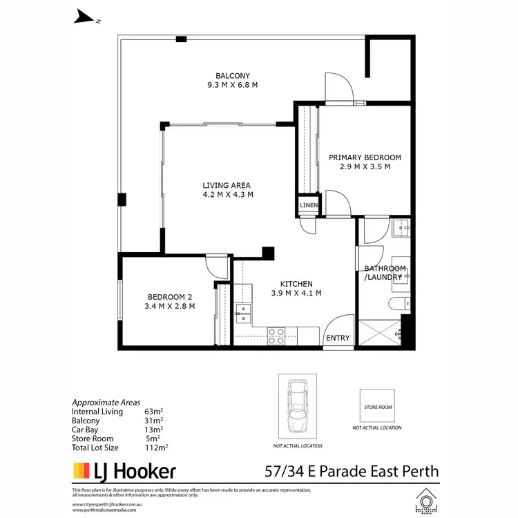 Floorplan of Homely apartment listing, 57/34 East Parade, East Perth WA 6004