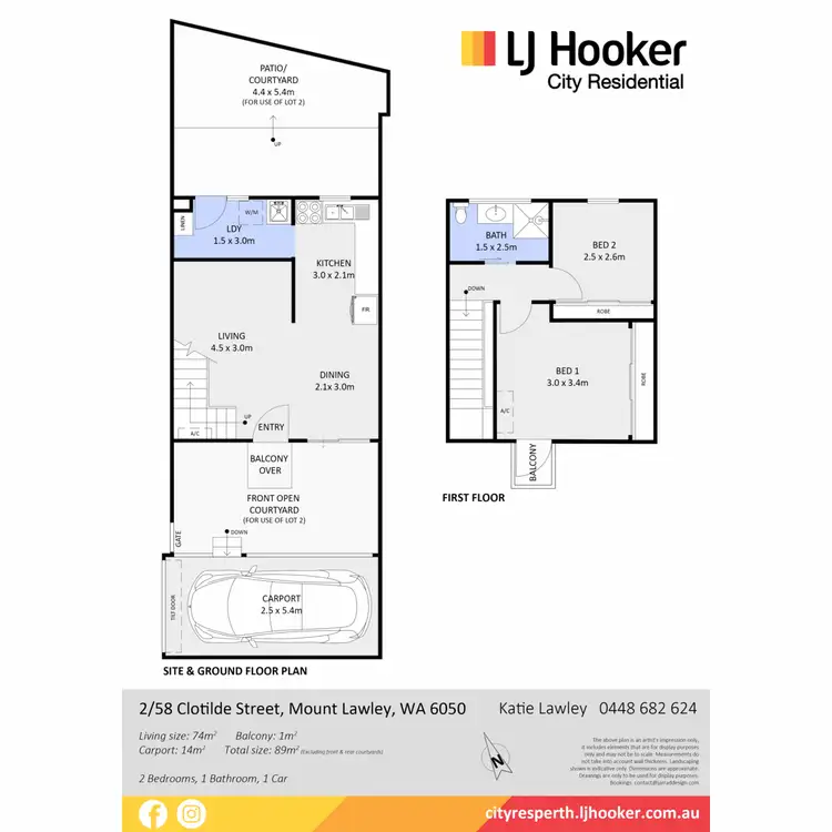 Floorplan of Homely unit listing, 2/58 Clotilde Street, Mount Lawley WA 6050