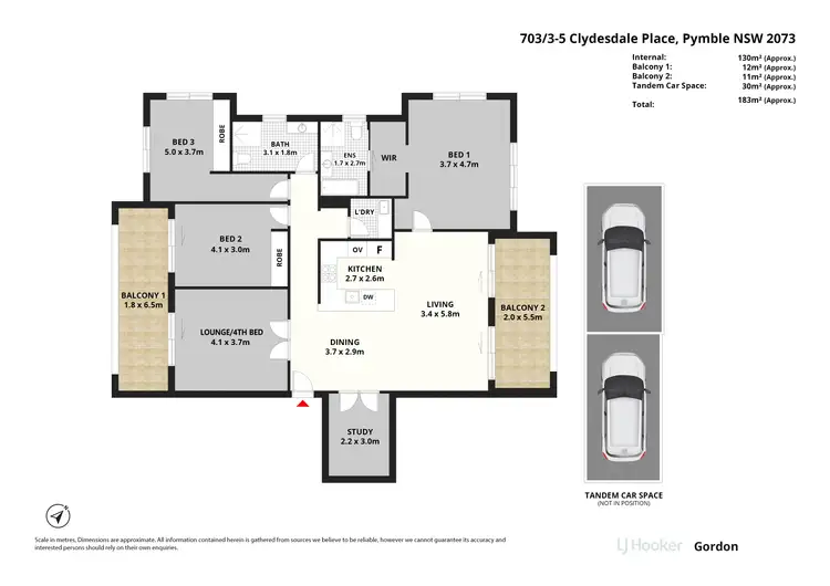 Floorplan of Homely apartment listing, 703/3-5 Clydesdale Place, Pymble NSW 2073