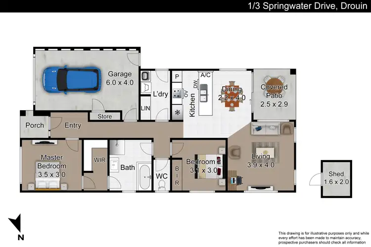 Floorplan of Homely unit listing, 1/3 Springwater Drive, Drouin VIC 3818