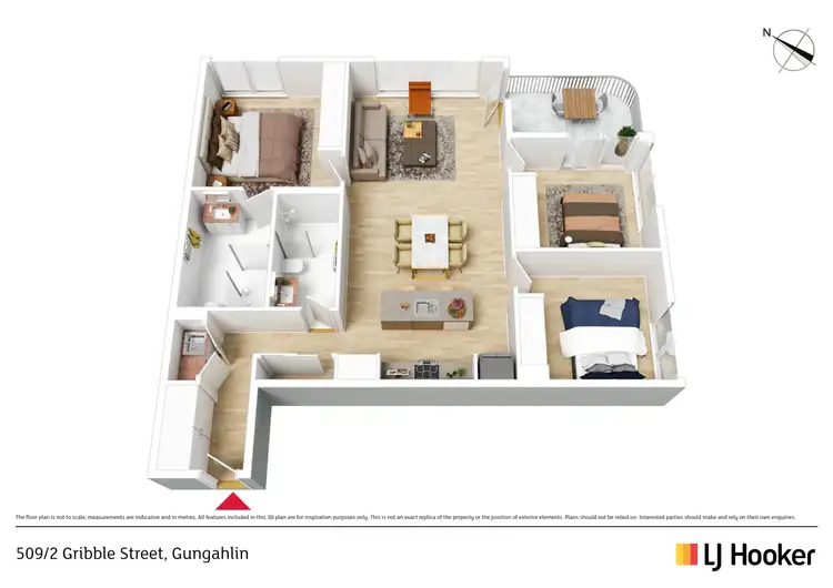 Floorplan of Homely apartment listing, 509/2 Gribble Street, Gungahlin ACT 2912