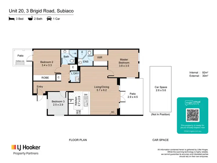 Floorplan of Homely unit listing, 20/3 Brigid Road, Subiaco WA 6008