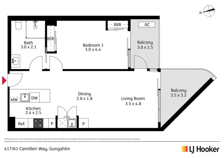 Floorplan of Homely unit listing, 417/61 Camilleri Way, Gungahlin ACT 2912