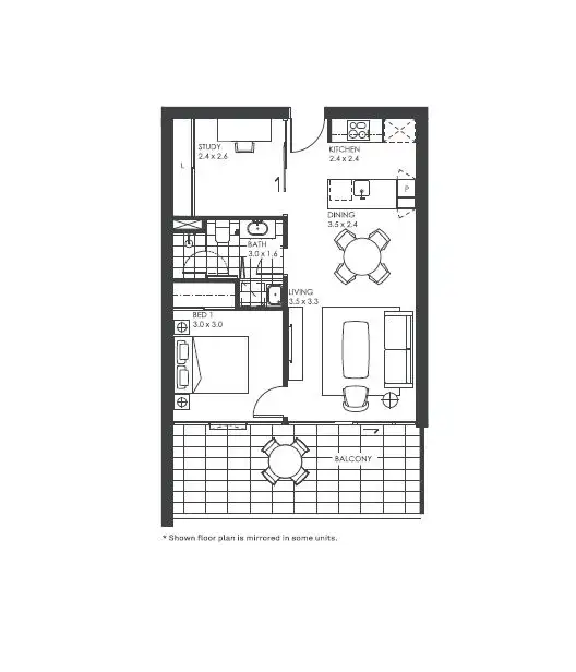 Floorplan of Homely apartment listing, 10/44 Constitution Avenue, Parkes ACT 2600