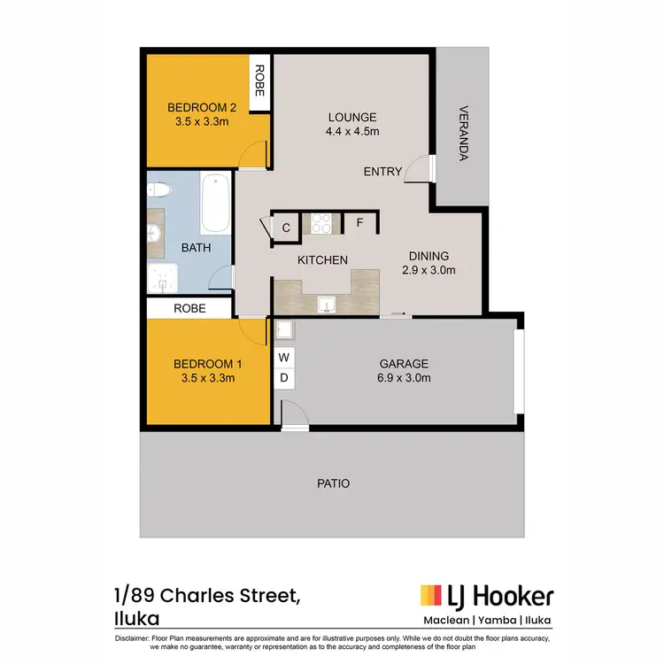 Floorplan of Homely unit listing, 1/89 Charles Street, Iluka NSW 2466