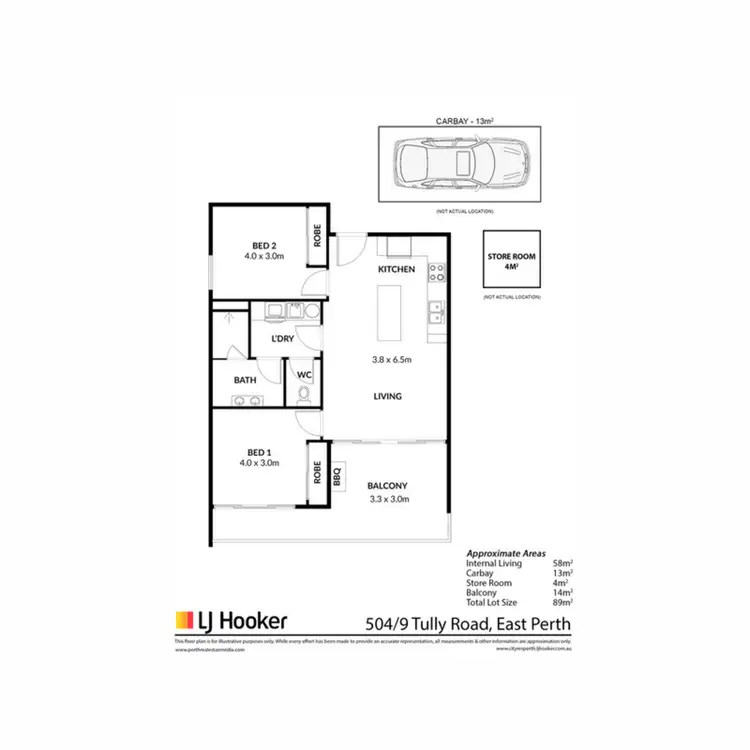 Floorplan of Homely apartment listing, 504/9 Tully Road, East Perth WA 6004
