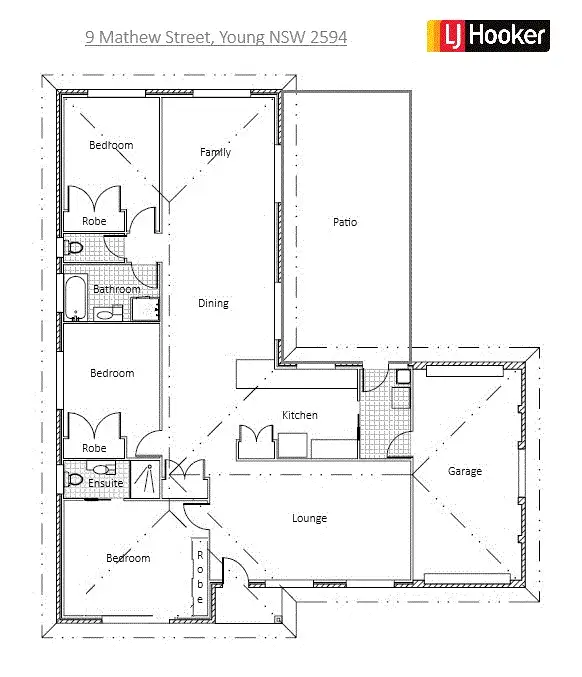 Floorplan of Homely house listing, 9 Mathew Street, Young NSW 2594