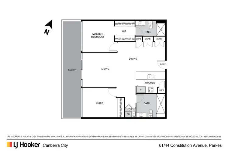 Floorplan of Homely apartment listing, 61/44 Constitution Avenue, Parkes ACT 2600