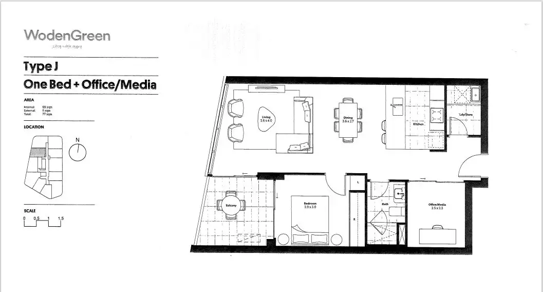 Floorplan of Homely house listing, 1201/104 Easty Street, Phillip ACT 2606