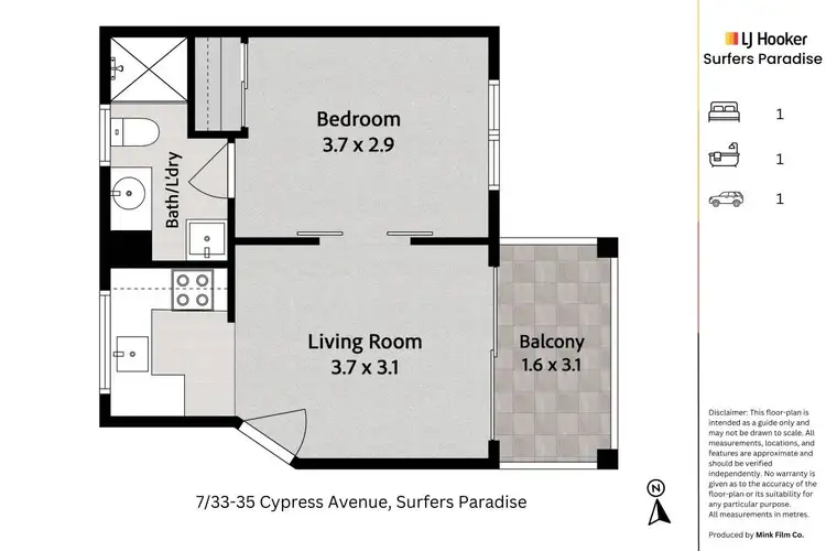 Floorplan of Homely apartment listing, 7/33-35 Cypress Avenue, Surfers Paradise QLD 4217