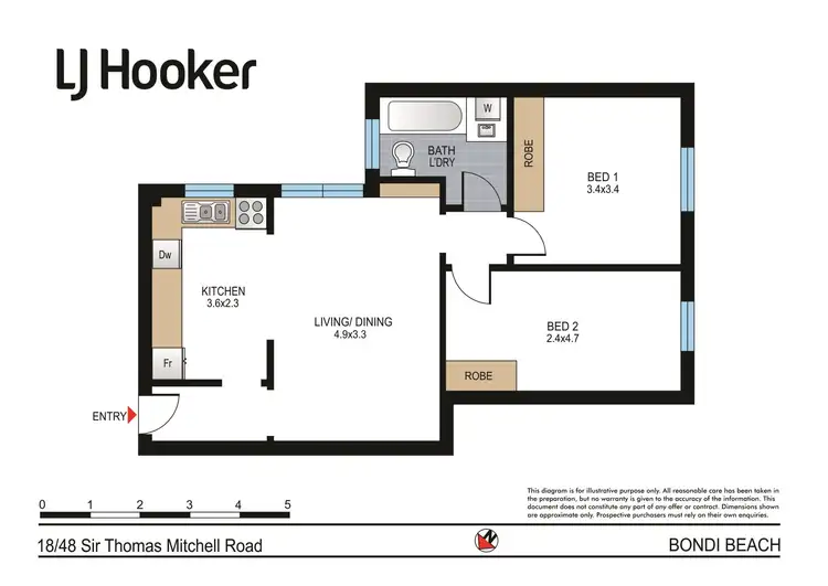 Floorplan of Homely apartment listing, 18/48 Sir Thomas Mitchell Road, Bondi Beach NSW 2026