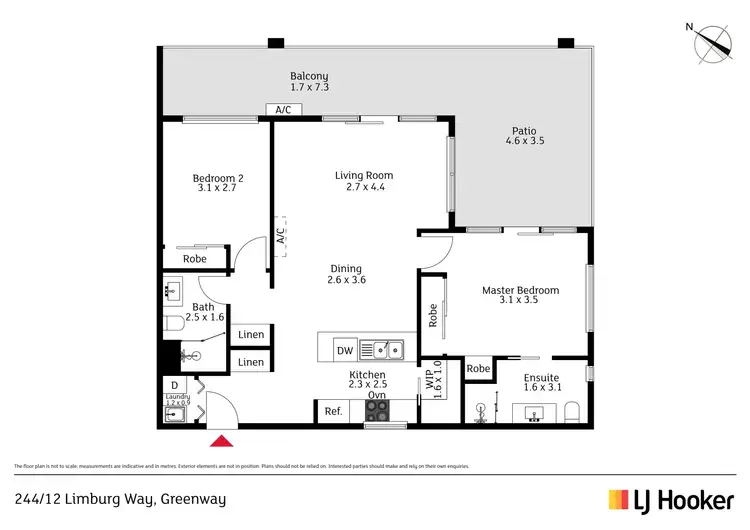 Floorplan of Homely apartment listing, 244/12 Limburg Way, Greenway ACT 2900