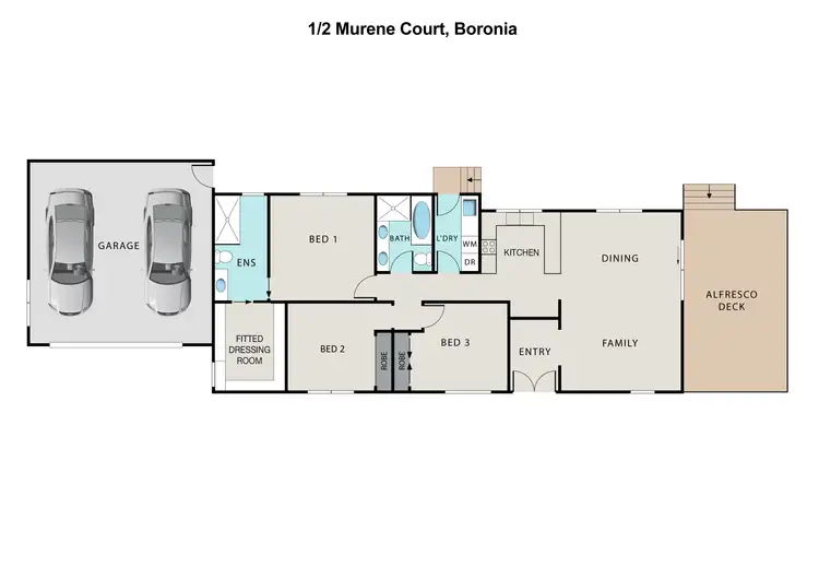 Floorplan of Homely house listing, 1/2 Murene Court, Boronia VIC 3155