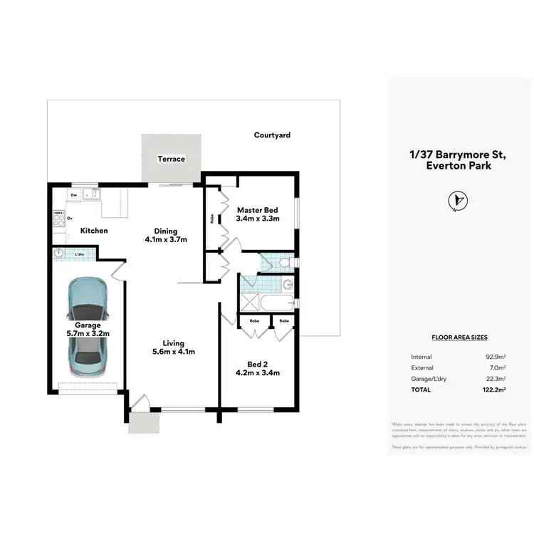 Floorplan of Homely townhouse listing, 1/37 Barrymore Street, Everton Park QLD 4053