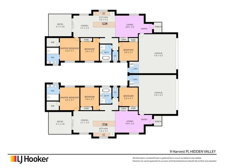 Floorplan of Homely semi-detached listing, 9 Harvest Place, Hidden Valley QLD 4703