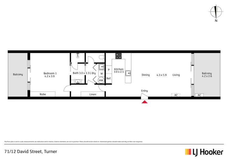 Floorplan of Homely apartment listing, 71/12 David Street, Turner ACT 2612