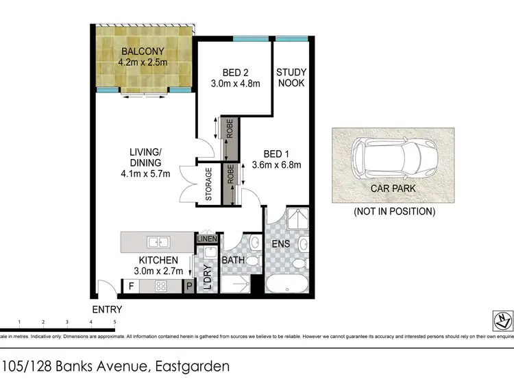 Floorplan of Homely unit listing, 1105/128 Banks Avenue, Eastgardens NSW 2036
