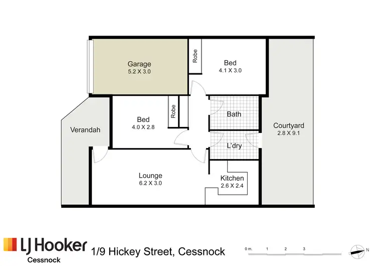 Floorplan of Homely house listing, 1/9 Hickey Street, Cessnock NSW 2325