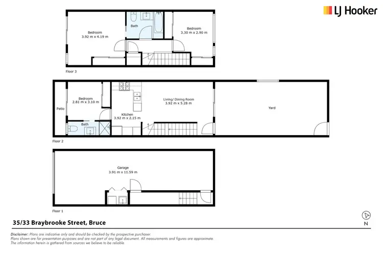 Floorplan of Homely townhouse listing, 35/33 Braybrooke Street, Bruce ACT 2617