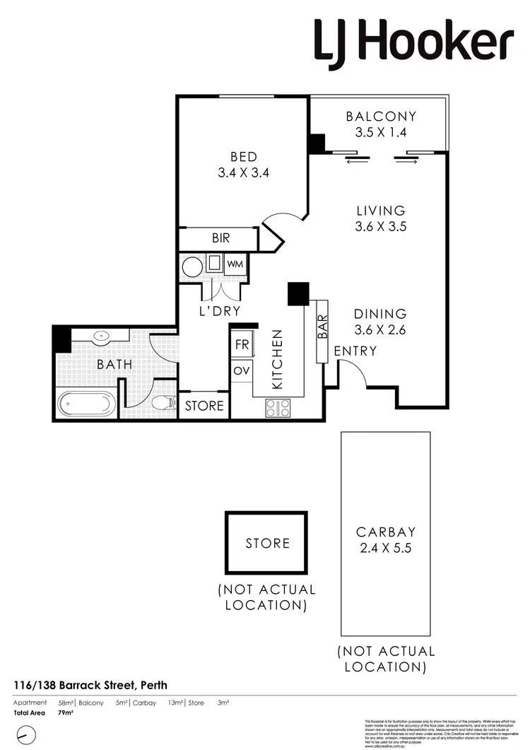 Floorplan of Homely apartment listing, 116/138 Barrack Street, Perth WA 6000