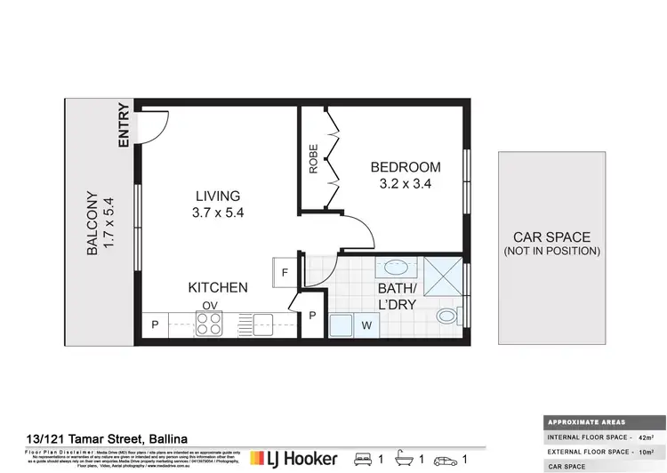 Floorplan of Homely unit listing, 13/126 Tamar Street, Ballina NSW 2478