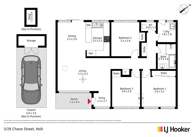 Floorplan of Homely townhouse listing, 5/26 Chave Street, Holt ACT 2615