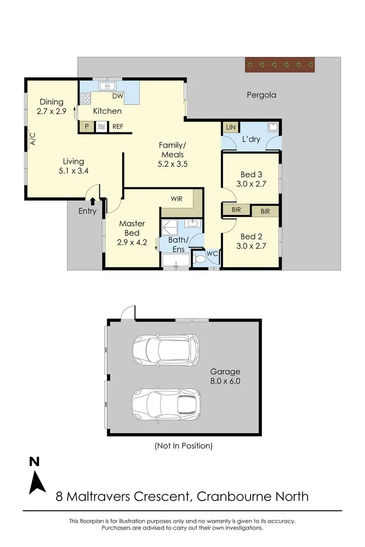 Floorplan of Homely house listing, 8 Maltravers Crescent, Cranbourne North VIC 3977