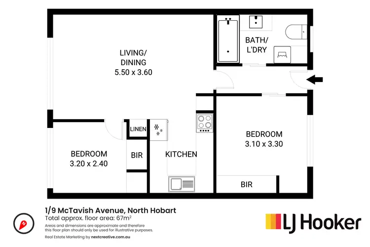Floorplan of Homely unit listing, Unit 1/9 McTavish Avenue, North Hobart TAS 7000