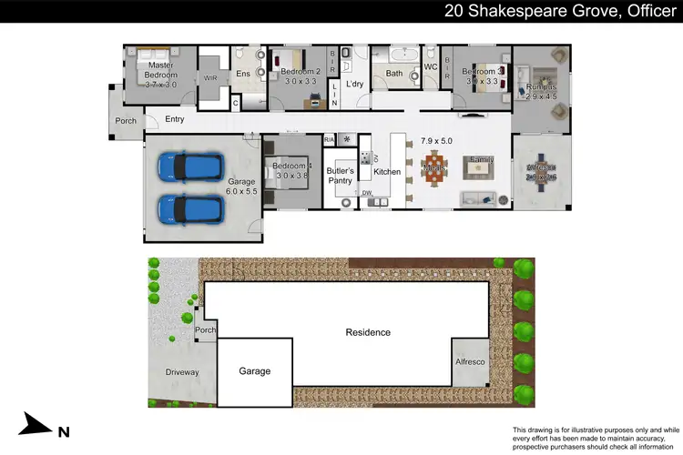 Floorplan of Homely house listing, 20 Shakespeare Grove, Officer VIC 3809