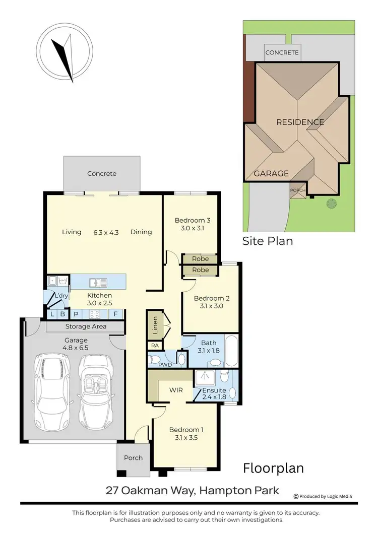 Floorplan of Homely house listing, 27 Oakman Way, Hampton Park VIC 3976
