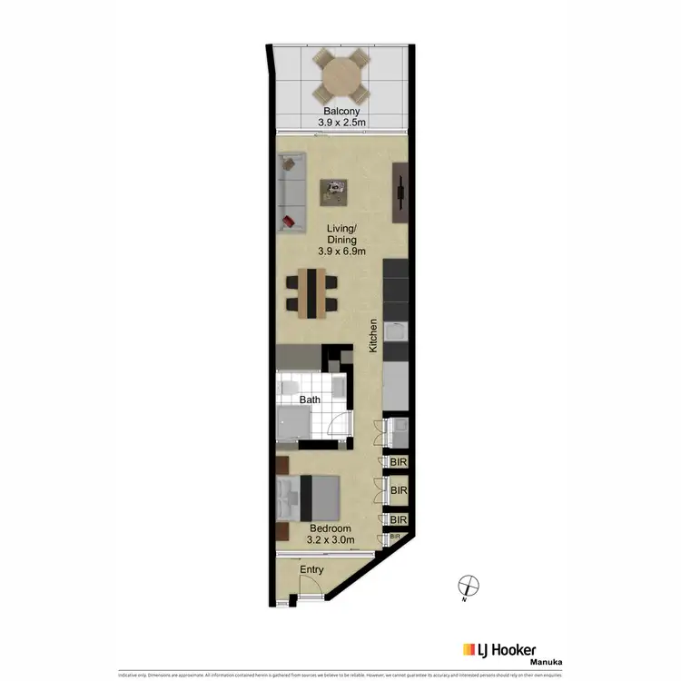 Floorplan of Homely apartment listing, 311/25 Edinburgh Avenue, Acton ACT 2601