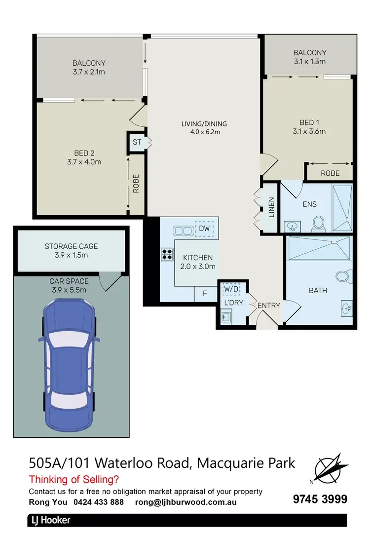 Floorplan of Homely apartment listing, 505A/101 Waterloo Road, Macquarie Park NSW 2113