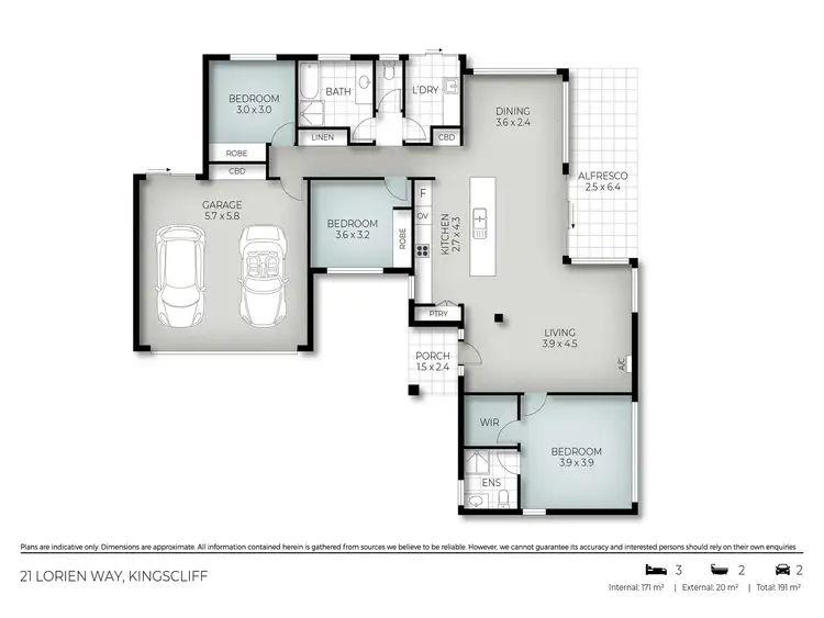 Floorplan of Homely semi-detached listing, 21 Lorien Way, Kingscliff NSW 2487