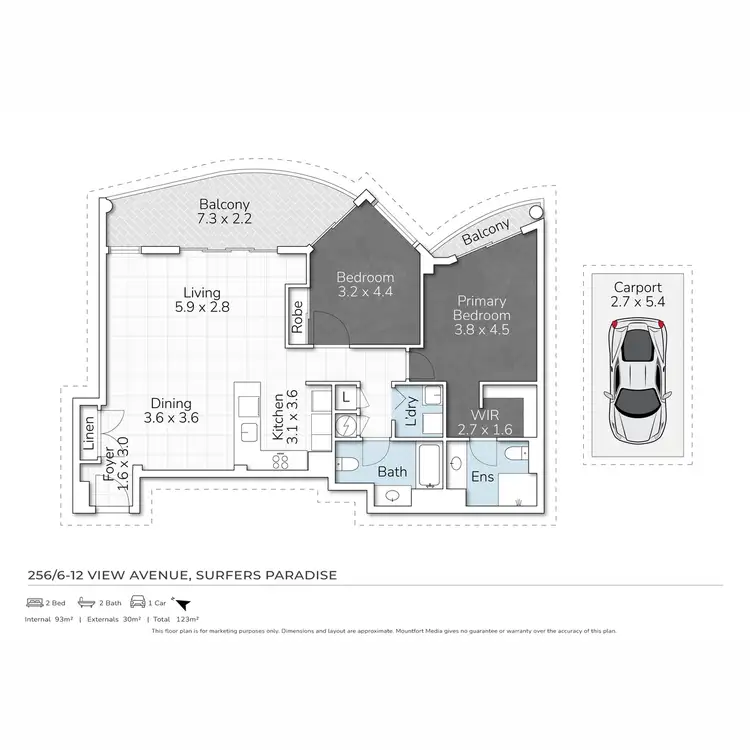 Floorplan of Homely apartment listing, 56/6-12 View Avenue, Surfers Paradise QLD 4217