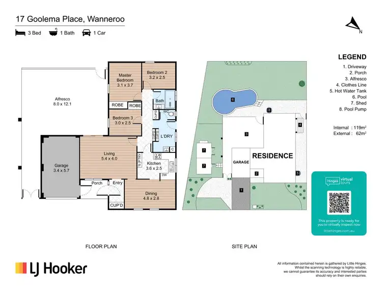 Floorplan of Homely house listing, 17 Goolema Place, Wanneroo WA 6065