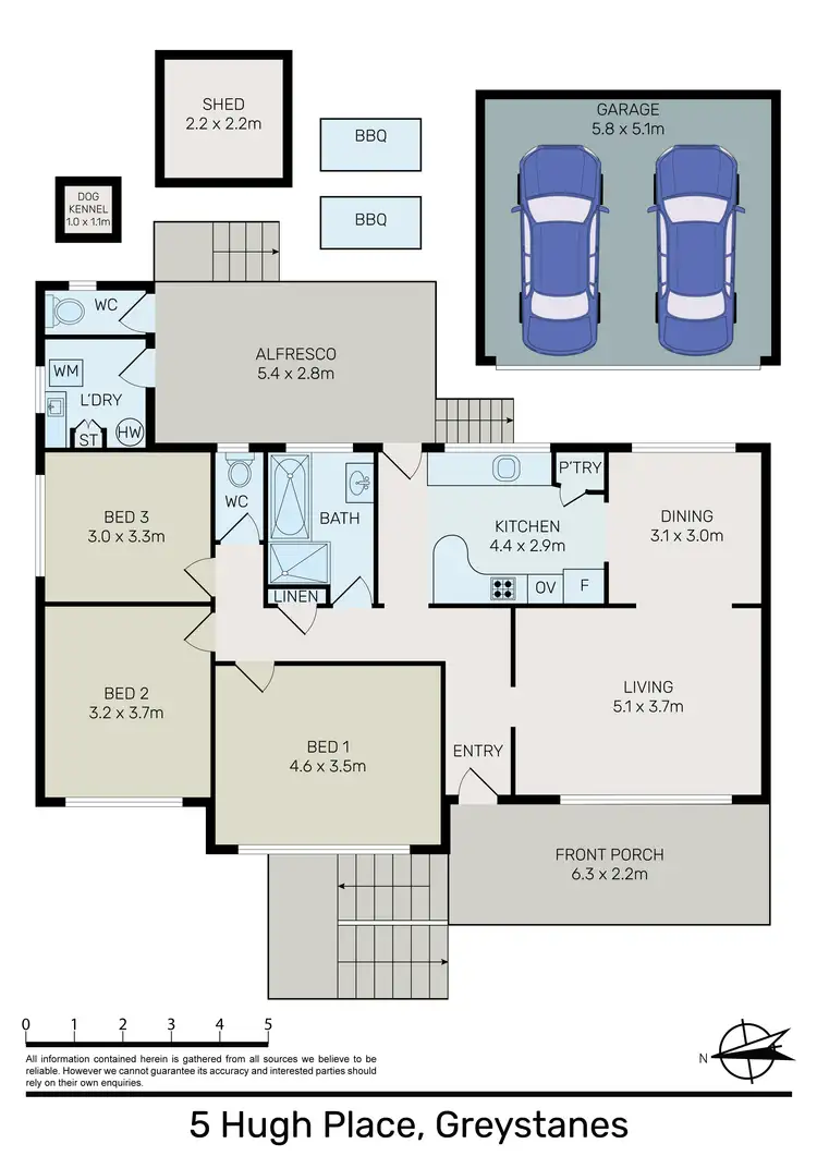 Floorplan of Homely house listing, 5 Hugh Place, Greystanes NSW 2145